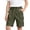 Green, variant on Boys Solid Color Cargo Shorts, Elastic Waist Button Side‑Pocket Knee‑Length Shorts, Comfortable Casual Summer Workwear Trousers for Big Kids