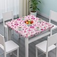 thumbnail image 3 of Pink Breast Cancer and Love Square Fitted Tablecloth with Elastic Edge,Square Table Cover,Washable Elastic Table Cover for Home Kitchen Party Decor 34"x34", 3 of 6