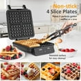 thumbnail image 3 of SUNVIVI 4-in-1 Waffle Maker: Quick Heat-Up, Nonstick, 4 Slices, Stainless Steel, 3 of 8