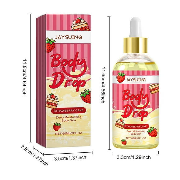 Aceite Corporal Pastel de Fresa Aceite Corporal Nutre y Mantiene Suave Aceite Corporal 60ml Esencia agua