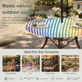 thumbnail image 6 of Round Outdoor Tablecloth with Umbrella Hole and Zipper, Thin Rainbow Striped Tablecloth with Elastic Waterproof, Farmhouse Modern Stripes Patio Table Covers for 55" - 60" Picnic Pool Tables, 6 of 9