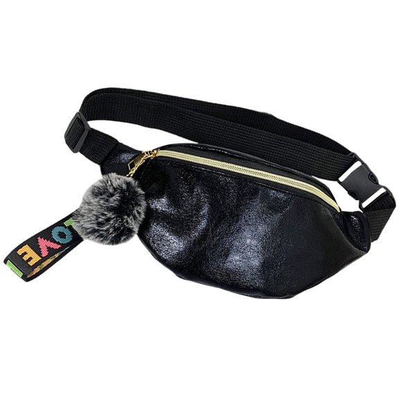 FESTFENDS Sports Waist Bag Fanny Pack Black Holographic Shiny for Running and Hiking 1Set 10.6*5.1*1.2in