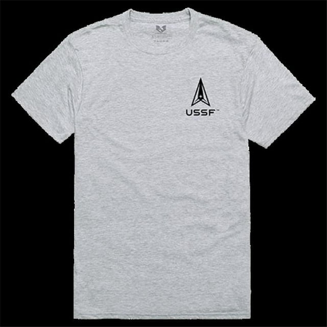Rapid Dominance RS2-SF5-HGY-01 T-Shirt Graphique Décontracté Force Spatiale US, Gris Chiné - Petit