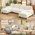 thumbnail image 4 of Vineego U-Shaped Sectional Sofa with Double Chaise 4-Seat Modular Sofa Couch for Living Room,Corduroy Beige, 4 of 8