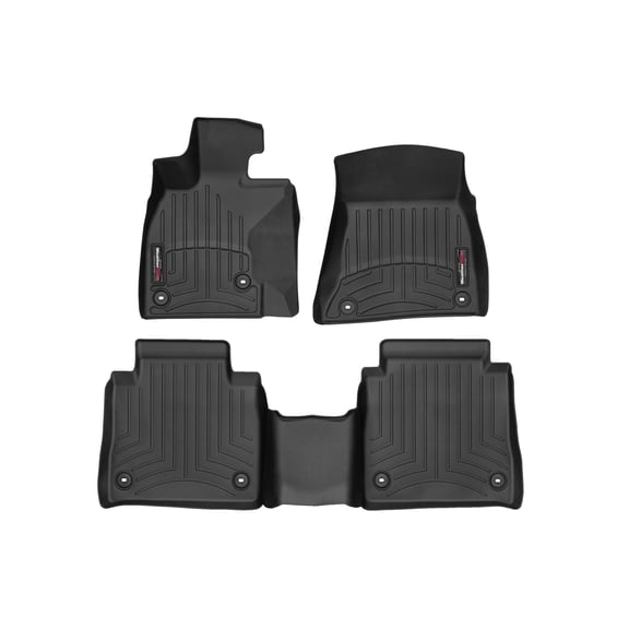 WeatherTech Custom Fit FloorLiners compatible with Lexus LS Hybrid, LS - 1st & 2nd Row, Black