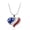 01#Heart American Flag, variant on USA Labor Day American Flag Rhinestone Heart Independence Day Pendant Necklaces-02#Pentagram American Flag