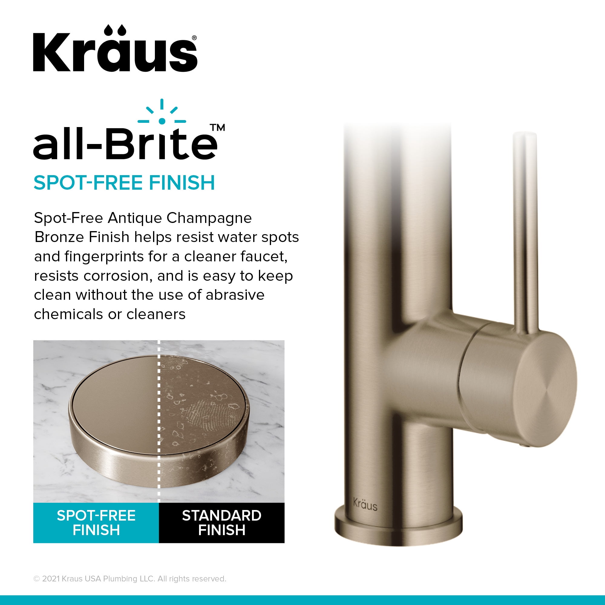 Kraus Artec Pro Commercial Style Pull-Down Single Handle Kitchen Faucet with Pot Filler in Spot Free Antique Champagne Bronze