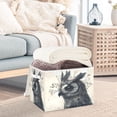 thumbnail image 5 of Storage Box With Lid 16.5x12.6x11.8In Foldable Stacked Household Storage Box Black Gray Owl, 5 of 7