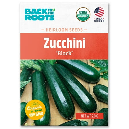 Back to the Roots Organic Black Zucchini Gardening Seeds, 1 Packet