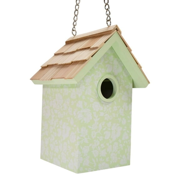Laura Ashley Heirloom Ditzy Garden Birdhouse - Mint Green