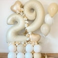 thumbnail image 4 of 40 Inch Cream Number 10 Balloon, Beige Large 10th Birthday Balloons, Digital 10 Cream White Giant 10 Foil Balloon for Boys Girls 10th Birthday Decorations Anniversary Baby Shower Party Decoration, 4 of 17