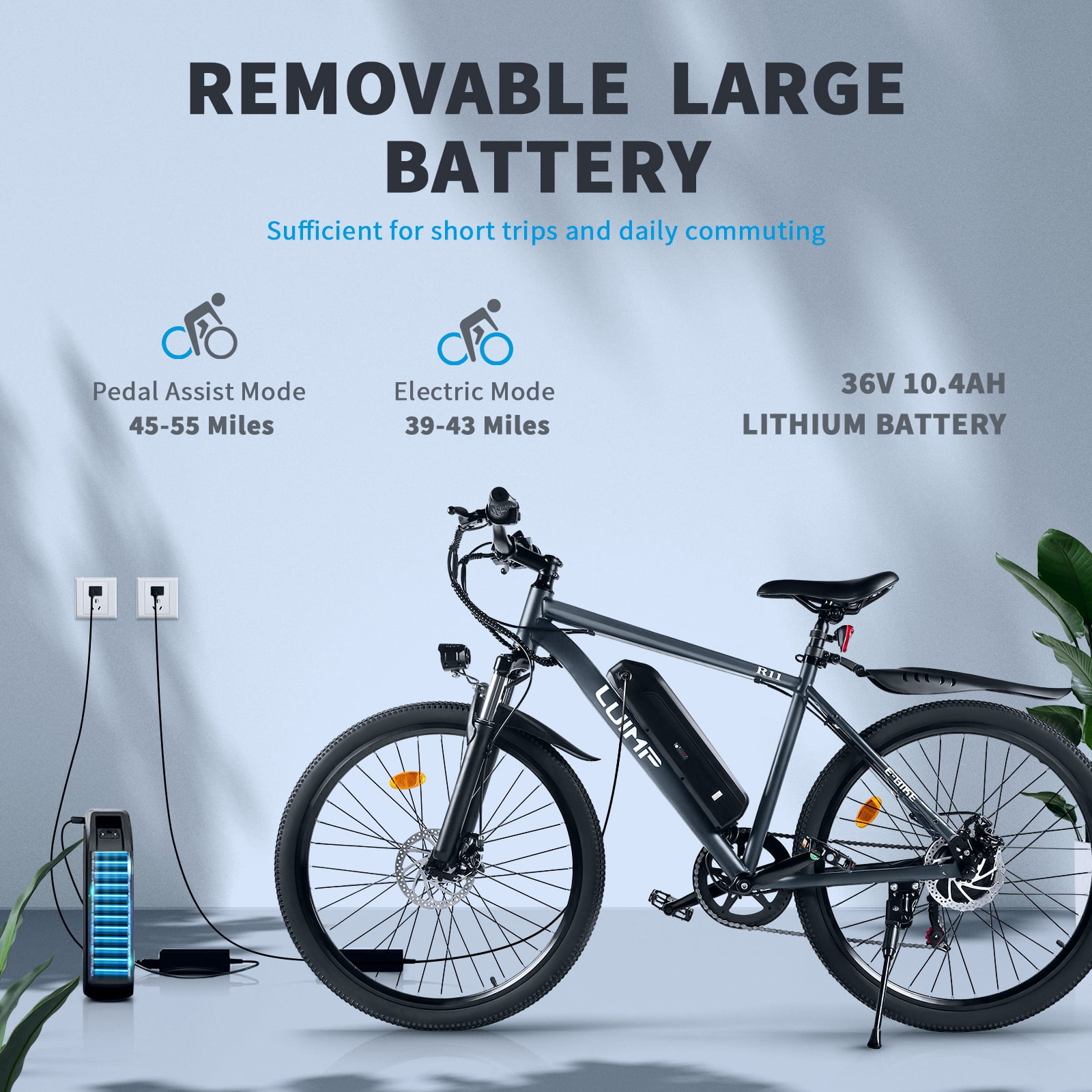 VTOKW 500W Electric Bike for Adults, 26" Electric Bicycles, 36V 10.4Ah Battery, 20MPH Ebike, E-Bike UL2849