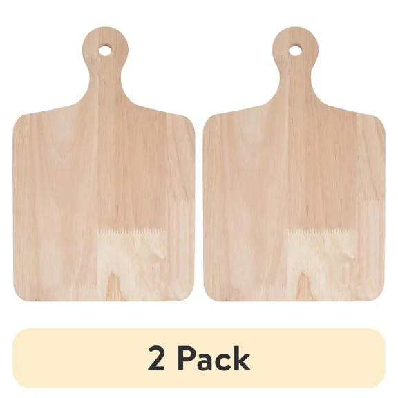 (2 Pack) Wood Decorative Square Tray, Customizable Serving Tray With Handle