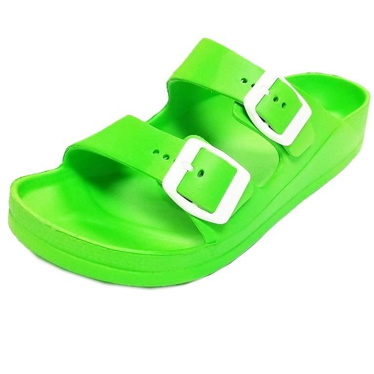 Alpine Swiss Womens Double Strap Slide Sandals EVA Sole Flat Comfort Shoes