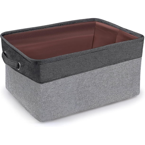 Cesta de almacenamiento, pequeñas cestas de tela para organizar con asas para regalos, contenedores de almacenamiento rectangulares vacíos y plegables para juguetes de niños, ropa