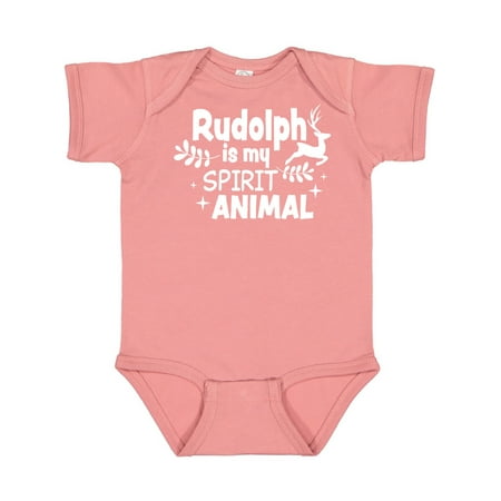 

Inktastic Christmas Rudolph is My Spirit Animal with Reindeer Gift Baby Boy or Baby Girl Bodysuit