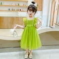 thumbnail image 3 of Vedolay Spring Dresses Little Girls' Sequin Mesh Tull Dress Sleeveless Flower Party Ball Gown,Green 4-5 Years, 3 of 5