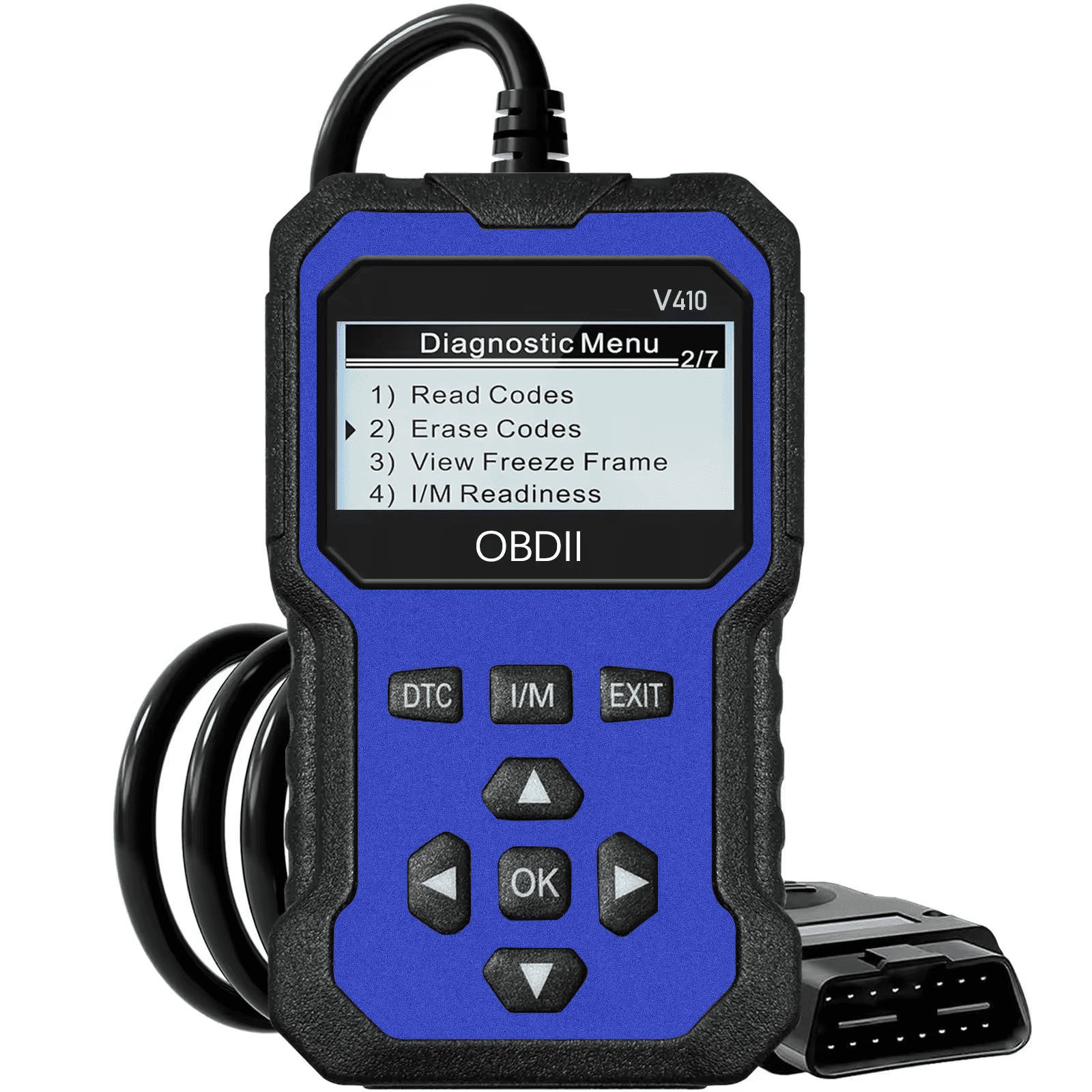Woveruco Professional OBD2 Scanner V410 Car Scanner Diagnostic Tool: Engine Fault Code Reader Scan Tool with Live Data/Freeze Frame for All OBDII Cars After 1996 Blue&Black