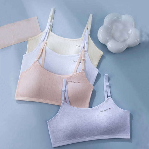 CAIXIA Girls Sports Bras 7-8 Adolescent Girls Backless Bra with Fixed Cups and Adjustable Straps for Junior High and High School Students,12-14 Years