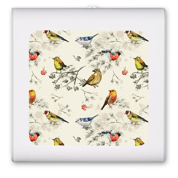 Plug in Dimmable LED Night Light with Dusk to Dawn Auto Sensor, Adjustable Brightness, Warm Light, Auto On/Off Nightlight for Bathroom, Hallway, Nursery, Bedrooms - Seamless Birds