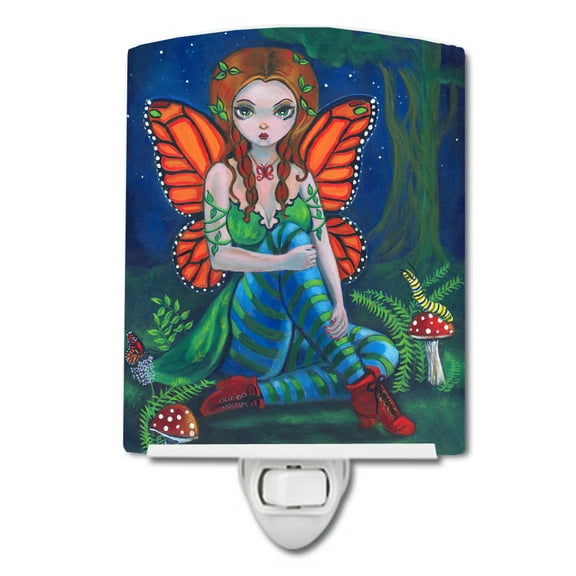 Caroline's Treasures 7375CNL Fairy Monarch Ceramic Night Light, 6x4x3", multicolor