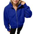 thumbnail image 6 of Ruyang Kids Zip Up Hooded Sweatshirt Long Sleeve Jacket Pockets Loose Coat Fall Warm Outerwear for Girls, 6 of 7