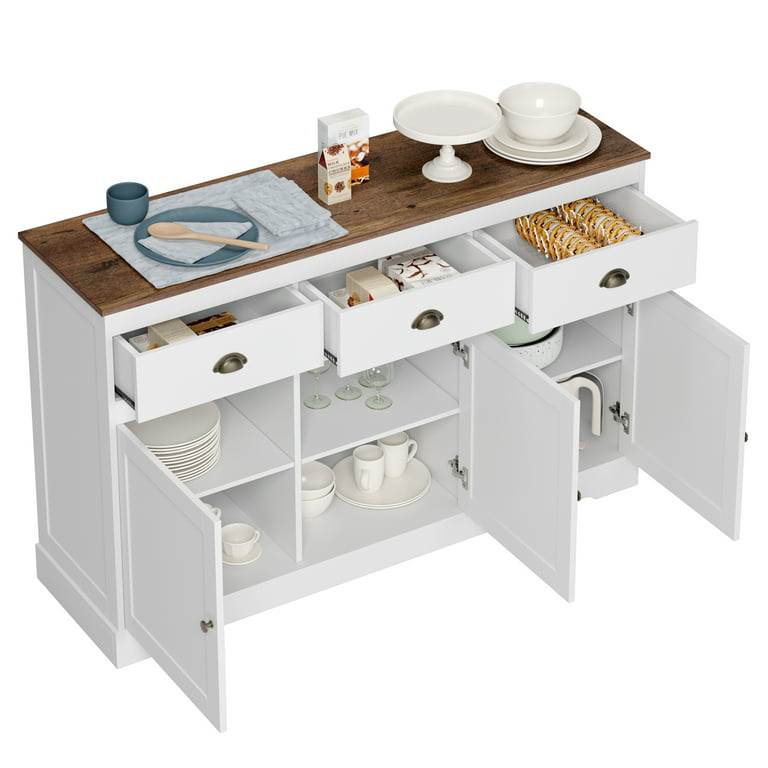 Homfa Sideboard Storage Cabinet with 3 Drawers & 3 Doors, 53.54