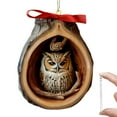 thumbnail image 1 of Clearance Now! 2D Acrylic Owl Raccoon Christmas Tr Animal Pattern Dection Ornament R6Z6, 1 of 1