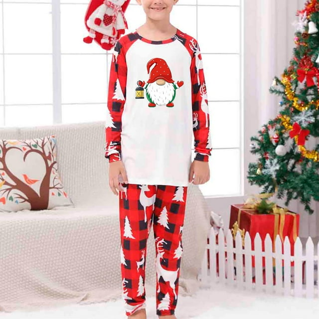 Noël Offres Parent-Enfant Chaud Noël Ensemble Imprimé Maison Porter Pyjama Deux Pièces Papa Ensemble