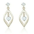 thumbnail image 6 of AVORA 10K Yellow Gold Open Teardrop with Simulated Diamond CZ Dangle Drop Earrings, 6 of 6