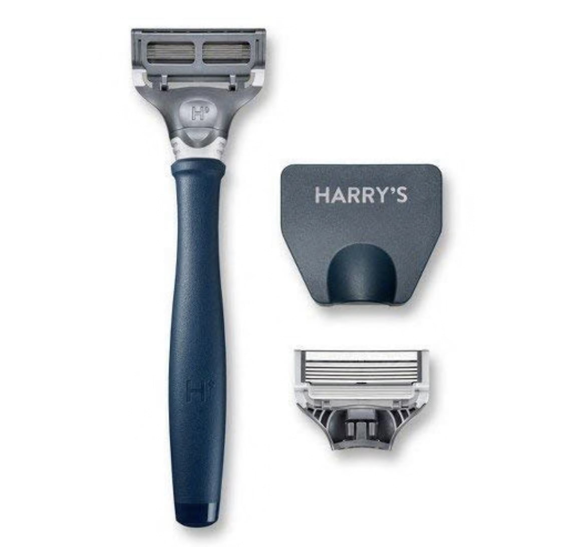 Harry's 5-Blade Razor Set, Navy Blue, 1 Count with 2x Refill Cartridges and 1 travel cover