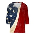 thumbnail image 5 of 4th of July Outfits for Women American Flag V Neck Shirt 3/4 Sleeve Casual Tops Usa 250th Anniversary Shirt Holiday Tunic Tops, 5 of 7