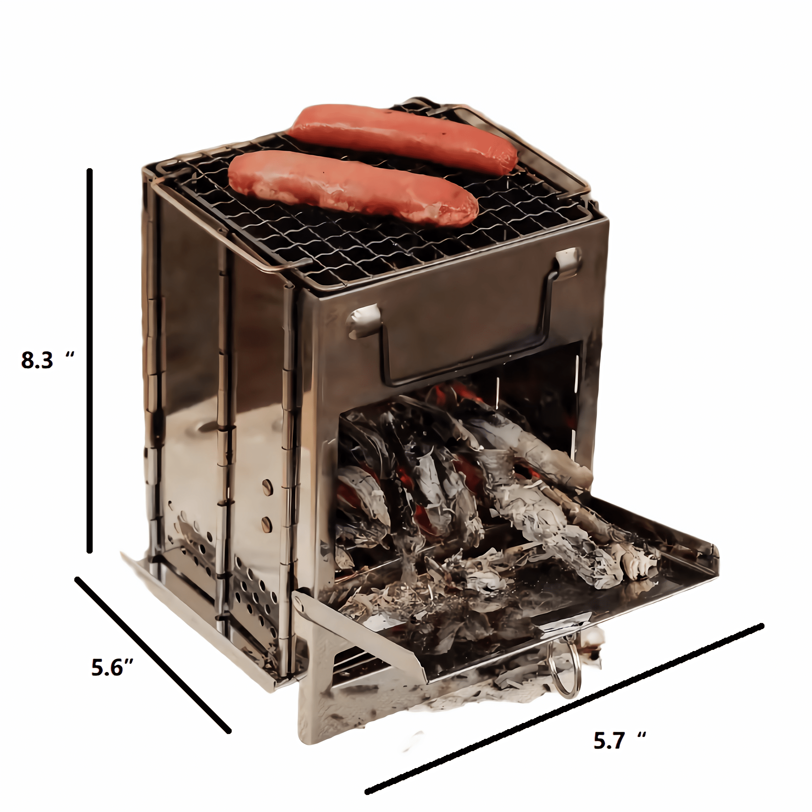 perfrom Foldable Stainless Steell Charcoal Grill, Outdoor BBQ Grill,Barbecue Grill for BBQ and Outdoor Backyard Cooking Portable  With Handbag.