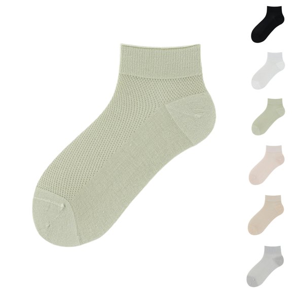 Yifymode Mesh Ankle Socks, Thin Breathable Solid Casual Socks Back to School Daily Essentials for Women, Moisture Wicking Light Campus Socks