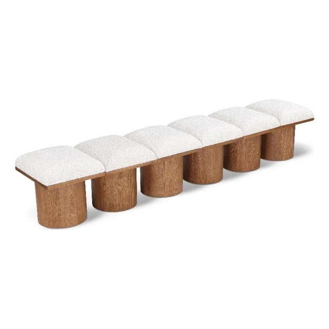 Meridian Furniture Banc en Tissu Bouclé Crème