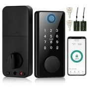 BLUELK Smart Lock Bolt with Fingerprint, IC Card, Passcode, Keys Unlock and Auto Lock, APP Remote Control Smart Deadbolt Lock for Home