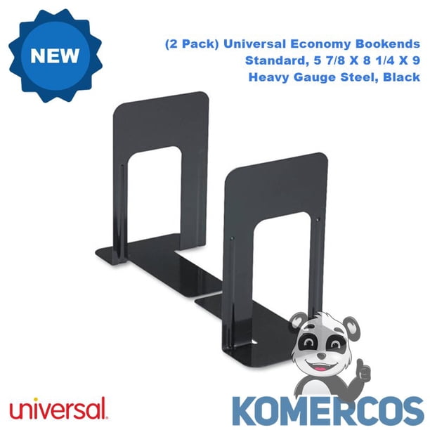 Universal Economy Bookends Standard 5 7 8 X 8 1 4 X 9 Heavy Gauge Steel Black Walmart Com Walmart Com