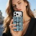 thumbnail image 6 of Abstract Blue Black White Plaid Pattern Leather Wallet Case for iPhone 15 Plus Wallet Case Card Holder Flip, 6 of 8