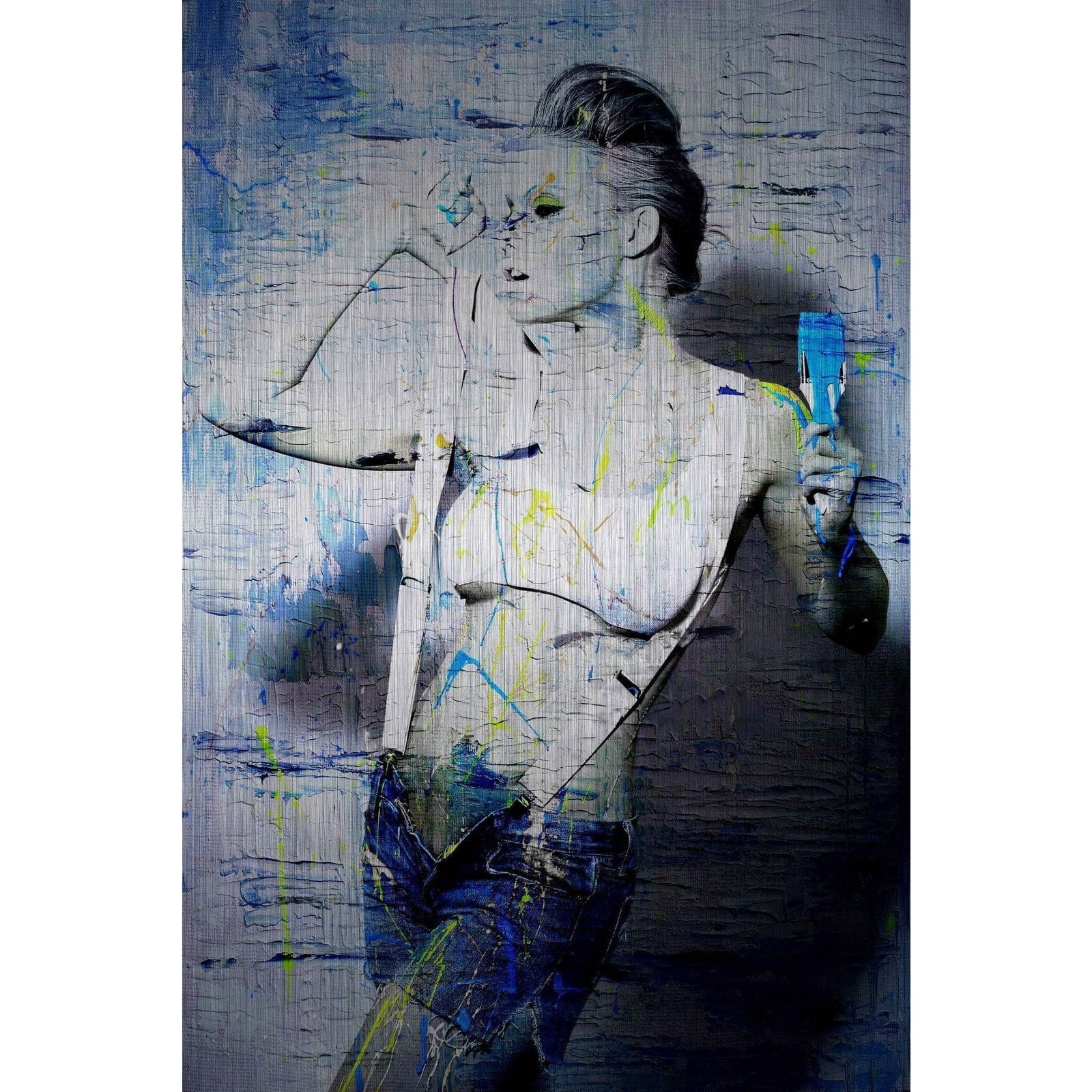 MARMONT HILL Suspenders' Painting Print on Brushed Aluminum 16 x 24