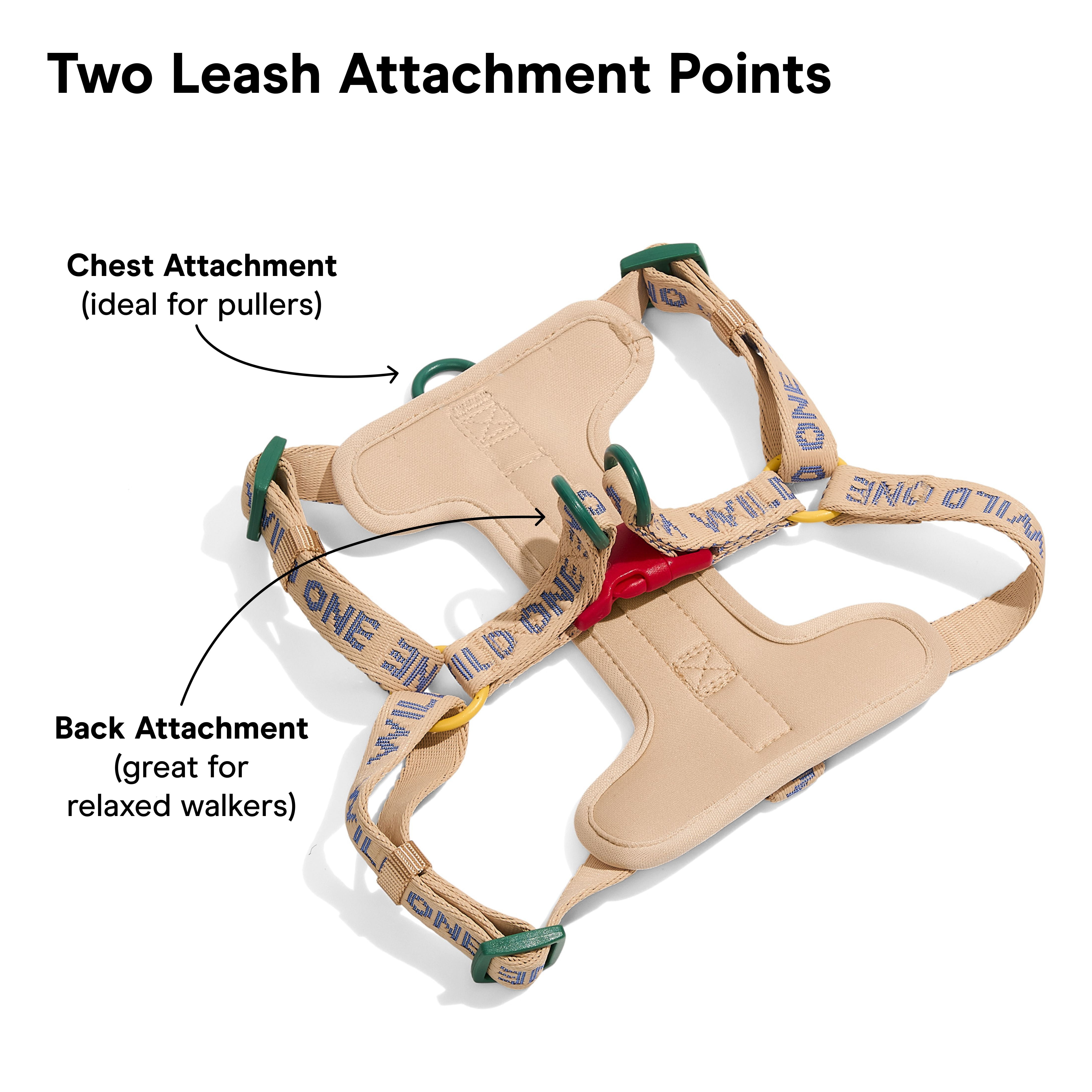 Wild One Adjustable Cushioned Step-In Dog Harness, Retro Tan Colorblock, Small