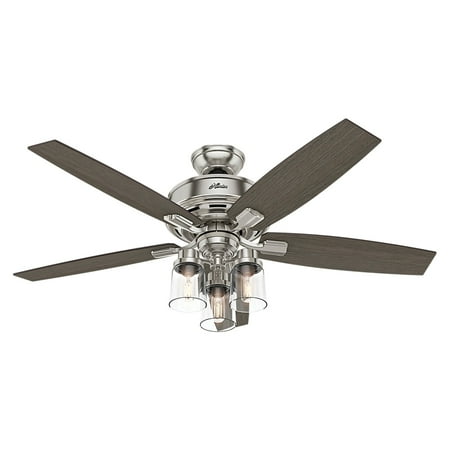 Hunter 52 Bennett Brushed Nickel Ceiling Fan With Light Kit
