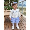 thumbnail image 6 of Toddler Girl Winter Fall Outfit Flower Sweatshirt Layered Skirt Headband, 6 of 9