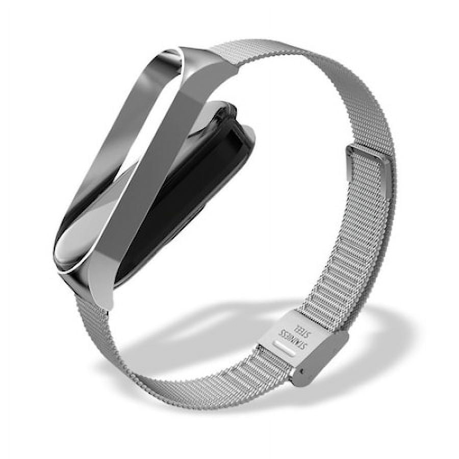 Bratara metalica banda cu inchizatoare pentru Xiaomi Mi Band 5 6 argint