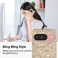 thumbnail image 2 of Compatible with Google Pixel 9 Case Glitter Shockproof, Google Pixel 9 Phone Case Bling Sparkly TPU and PC Silicone Shiny Girl Women Thin Protective Cover (Gold), 2 of 14