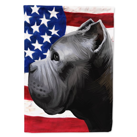 Cane Corso Dog American Flag Garden Flag