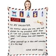 thumbnail image 1 of Daughter Blanket Gifts - Daughter Blanket from Dad Daughter Gifts from Dad - I Hope You Know I Will Always Love You Flannel Air Mail Couch Blanket (to My Daughter Blanket 50x60 Inch), 1 of 6