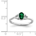 thumbnail image 3 of 925 Sterling Silver Created Emerald Ring Birthstone May Gemstone, 3 of 10