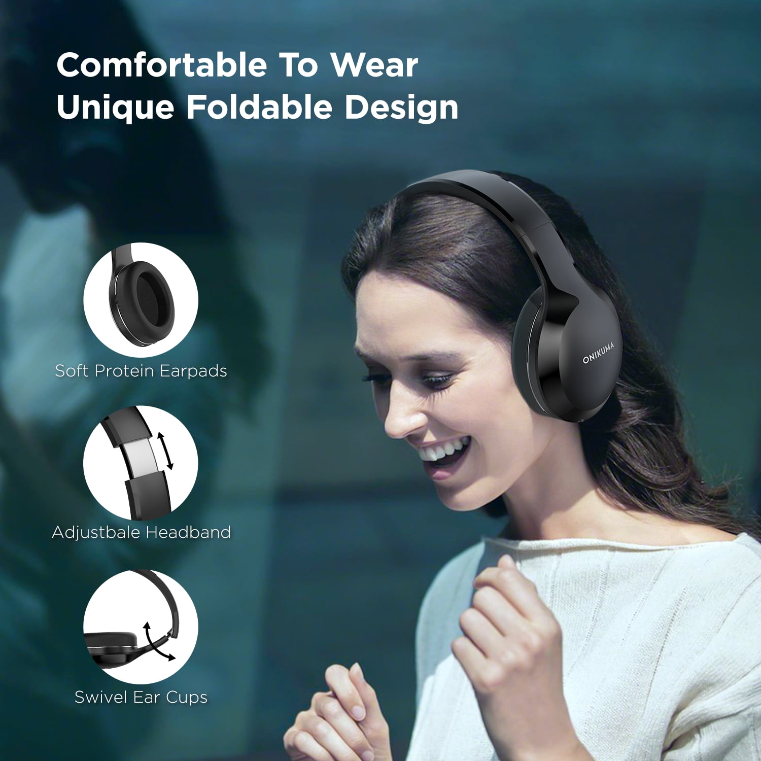 Wireless Bluetooth Headphones, 10H Playtime over Ear Headphones