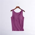 thumbnail image 4 of Tank Tops for Women Tank Tops with In Bra Summer Basic Padded Yoga Shirt Shelf Bras Workout Camisole Casual Undershirt, 4 of 6