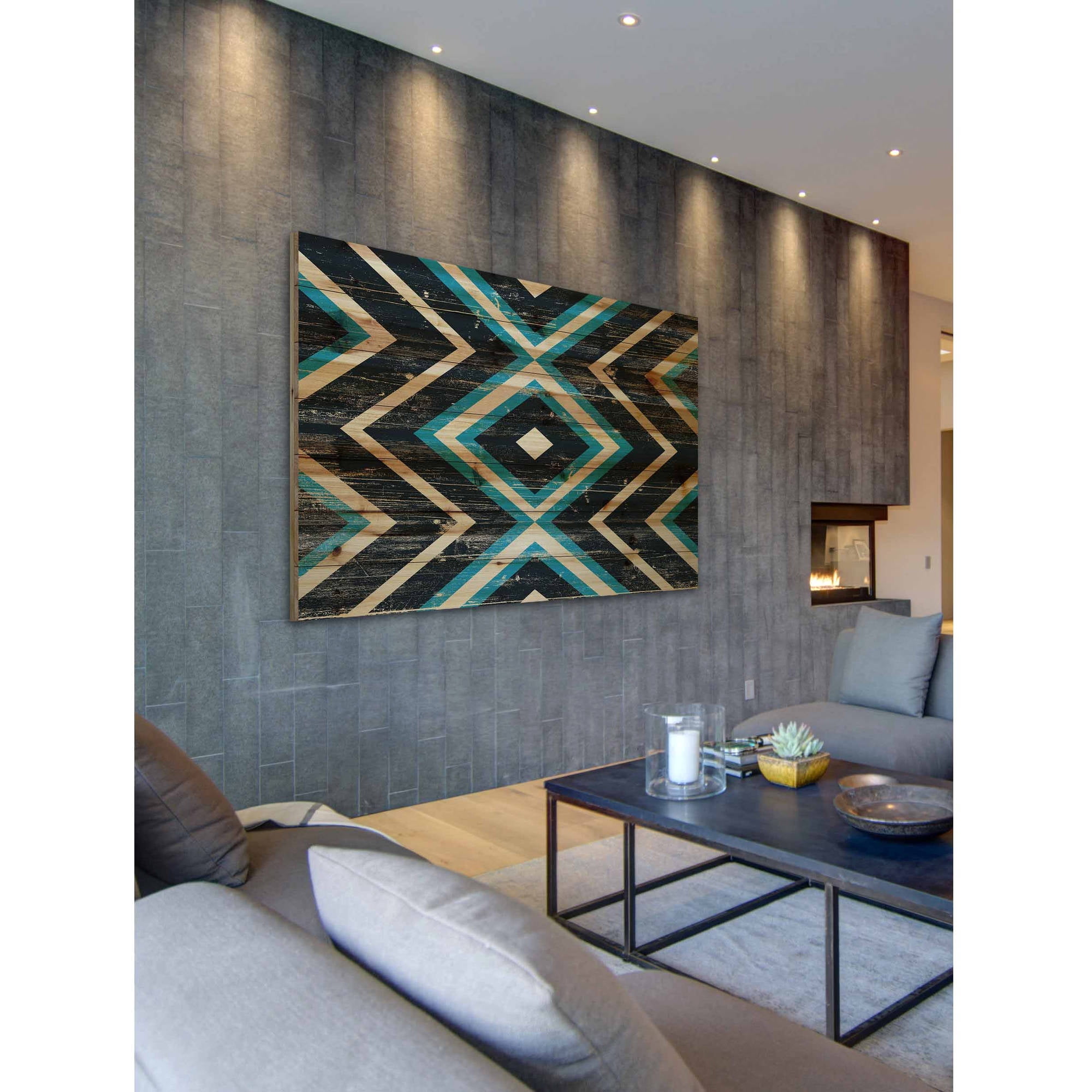 Marmont Hill - "Converging Lines" Painting Art Print on Natural Pine Wood